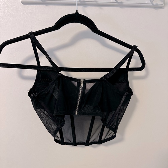 Black Mesh Corset Top - Picture 2 of 2